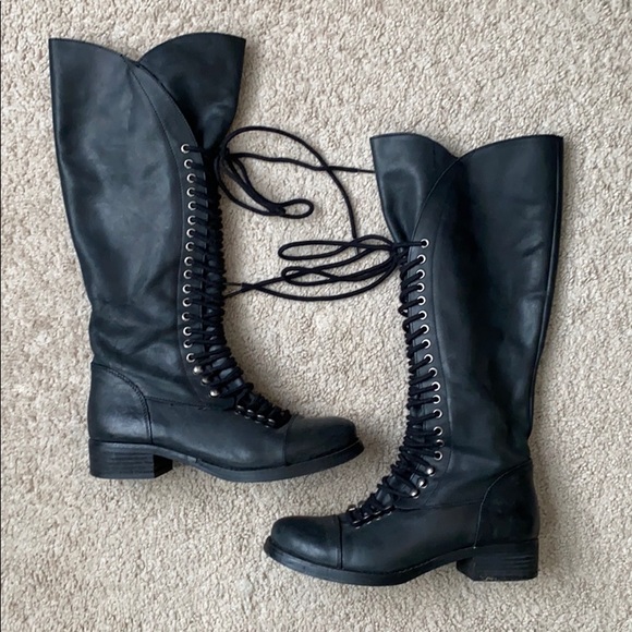 calf length combat boots
